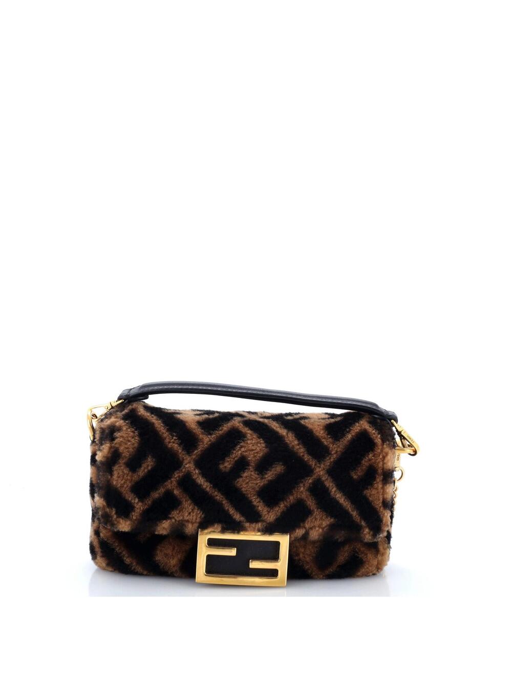Fendi Baguette Nm Bag Zucca Shearling #345386F22B